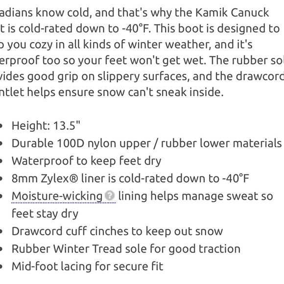 Kamik Canuck snow boots - -40 degree rating. White. Size 7 ( I am an 8.5 ladies) - Picture 10 of 10